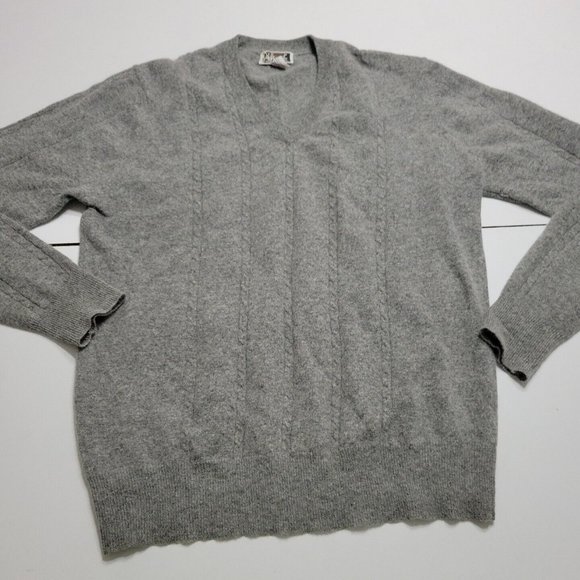Unbranded Other - Jon Hatmaker Cardigan Mens Store Large Grey Lambswool Long Sleeve Sweater